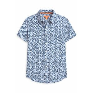 Joe Fresh Men Slim Fit Short Sleeve Button‎ Down Shirt Daisy Print Blue Size S
